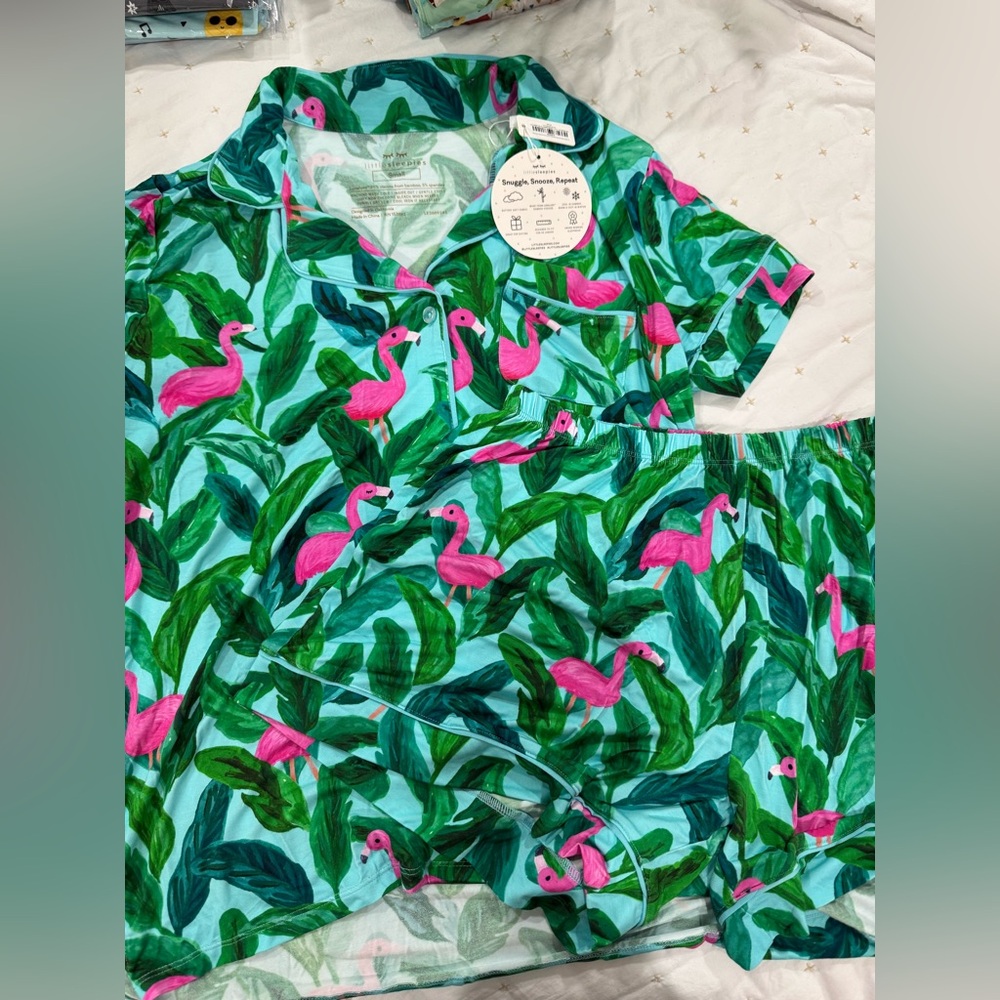 Little Sleepies Palm Springs (Flamingo) Women’s Pajama Set NWT size small